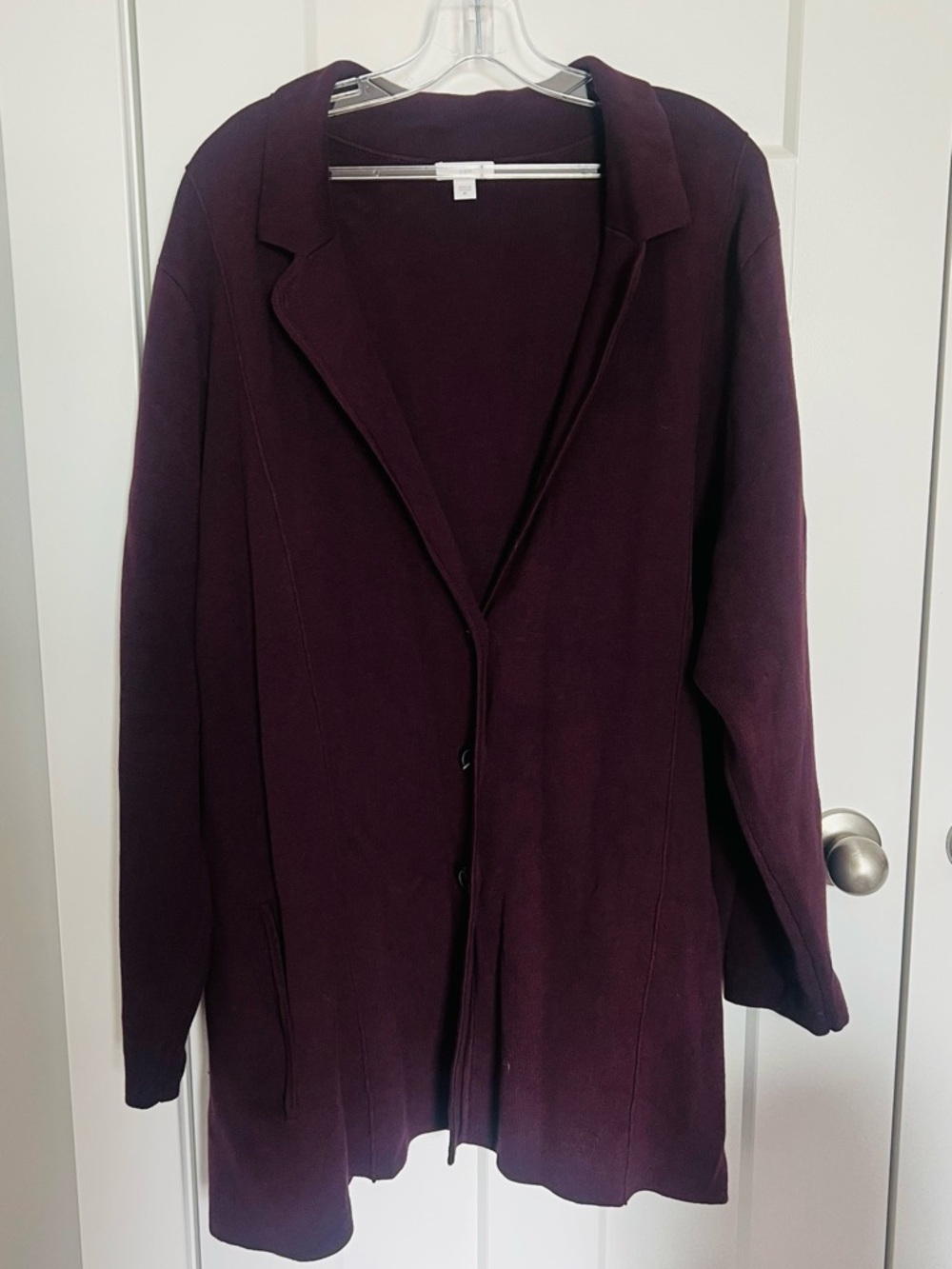 J. Jill Deep Plum Knit Cardigan